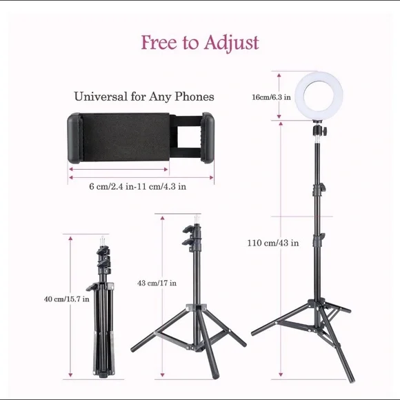 Victsing LED Ring Light with Tripods and selfie stick. NWT - Picture 6 of 6